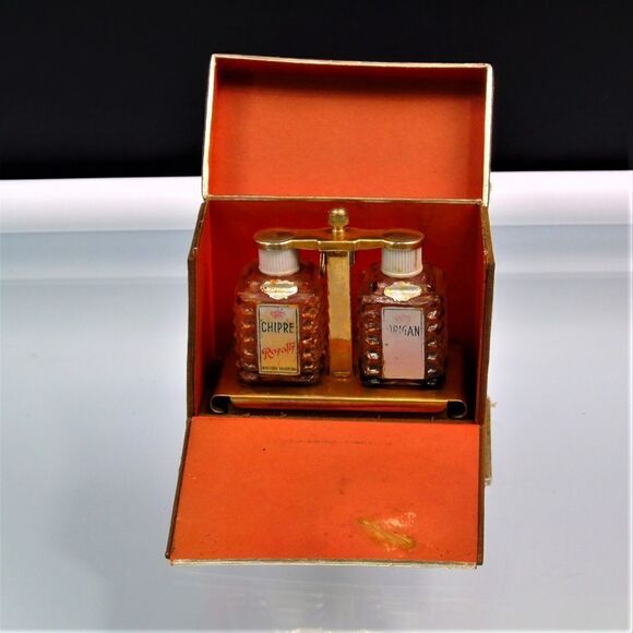 Vintage Perfume Caddy Empty 2 Bottle Tantalus - Picture 2 of 8